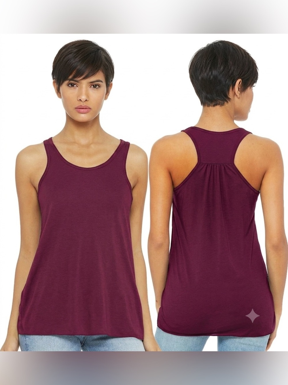 Bella+Canvas Burgundy Racerback Tank Top Women's Size S